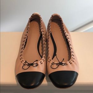 Tory Burch Pink and Black Flats